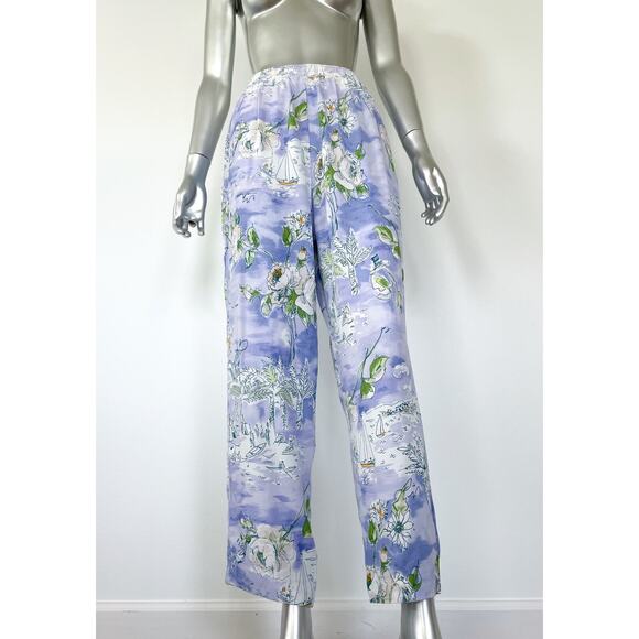 VINTAGE Sea Suns Hawaii Pants Peony Sailor Printed Cropped Capri S - Picture 3 of 12